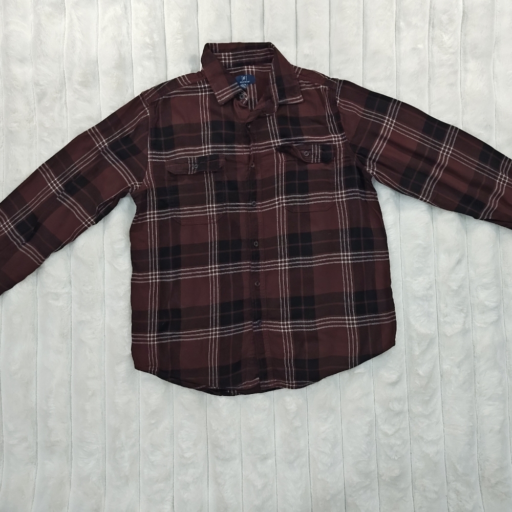 Men’s George flannel plaid shirt, medium, dual pockets, lightly used